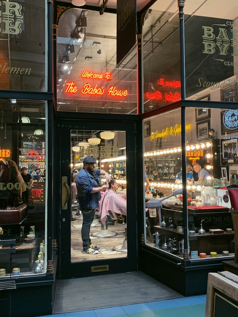 people inside barbershop