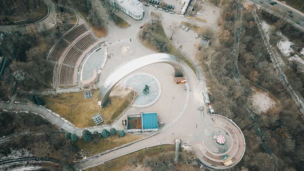 aerial photo of park