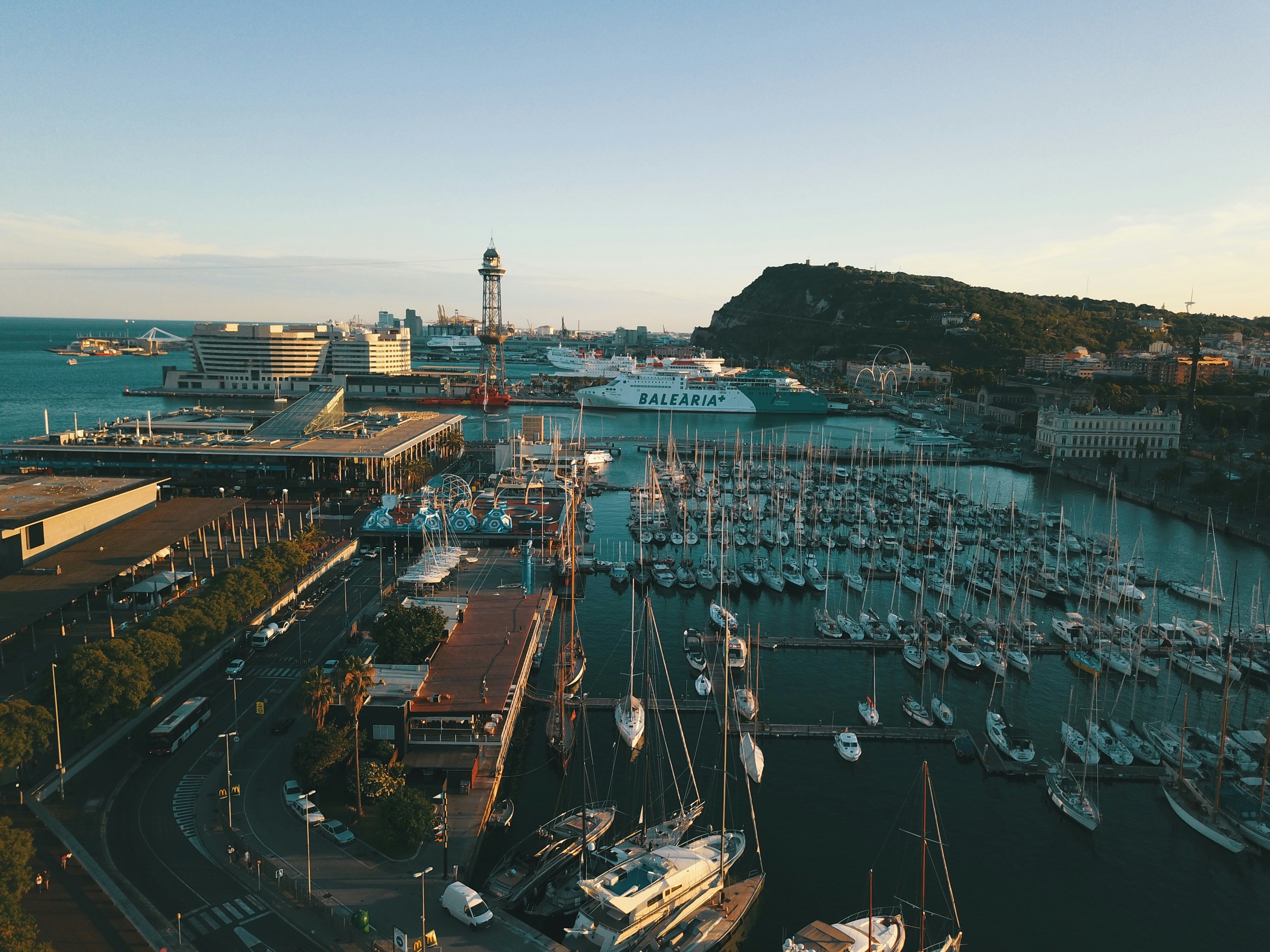 aerial photo of port
