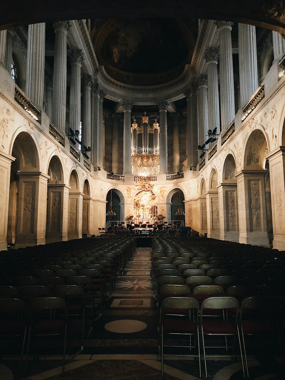 inside white church view