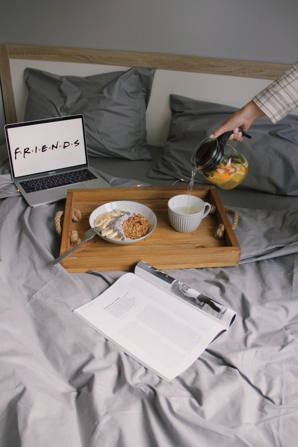 white ceramic mug on brown wooden tray