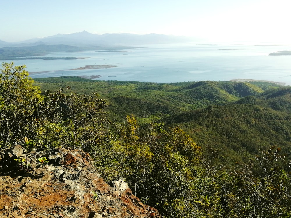 lake near hills