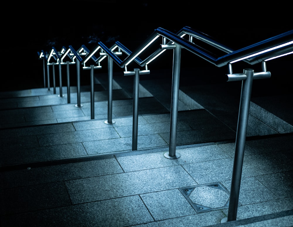 shallow focus photo of stair rail