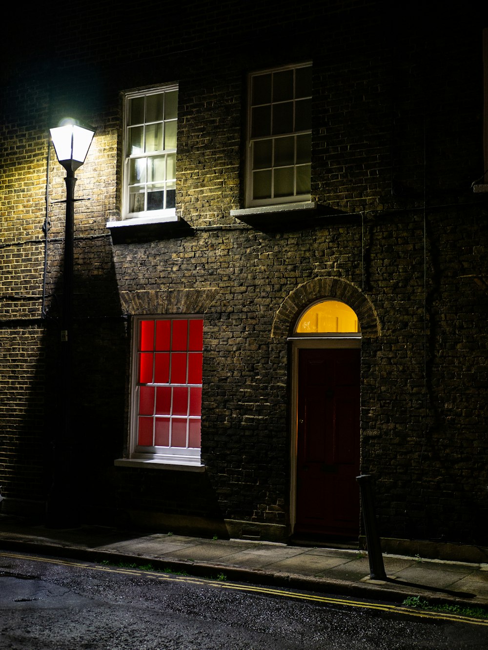 house front during nighttime