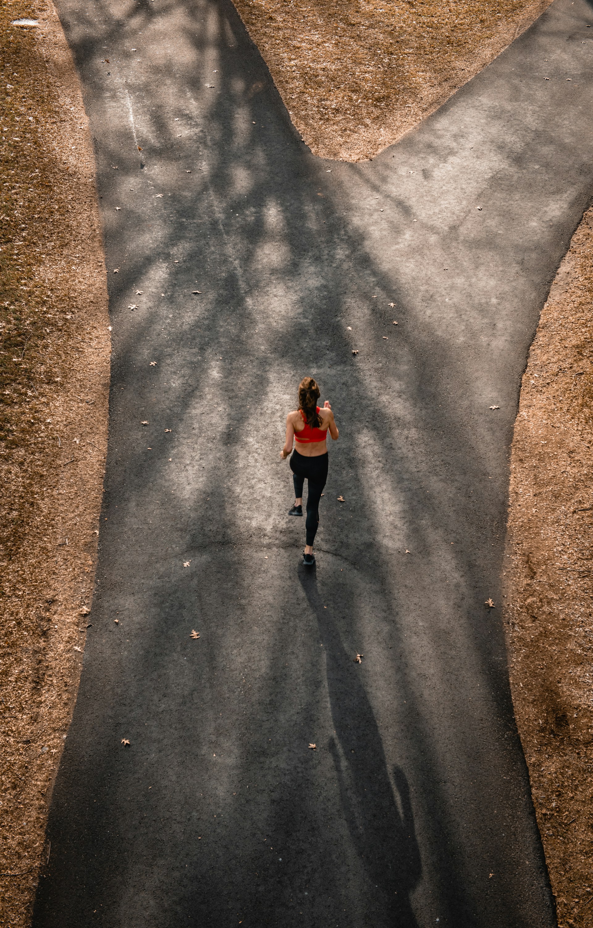 woman running on pathway