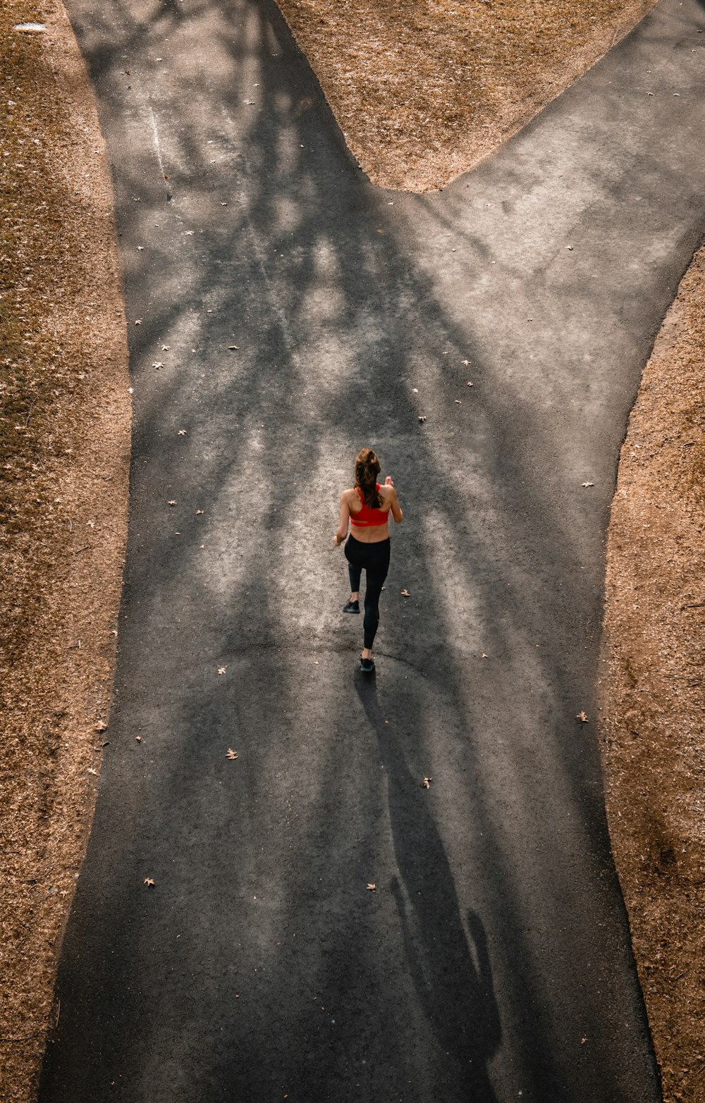 woman running on pathway