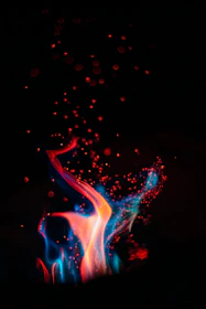 red and blue fire digital wallpaper