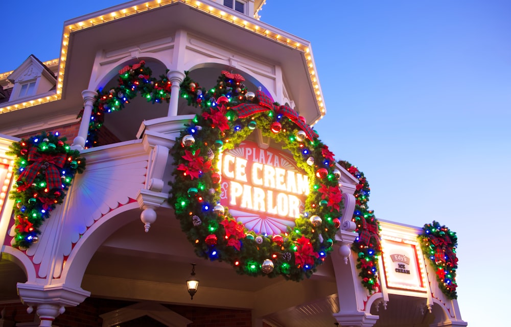 low angle photo of a lighted christmas tree