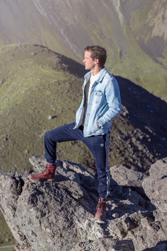 shallow focus photo of man in blue denim button-up jacket in Nevado de Toluca Mexico