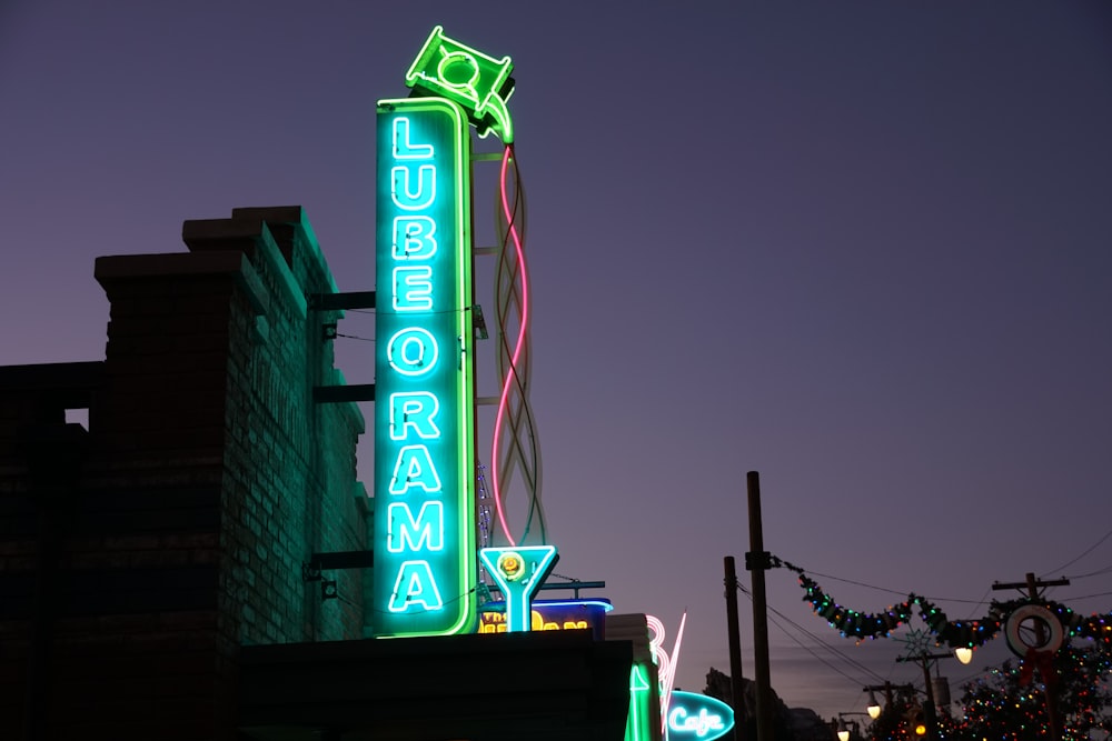 lighted Lubegrama neon sign