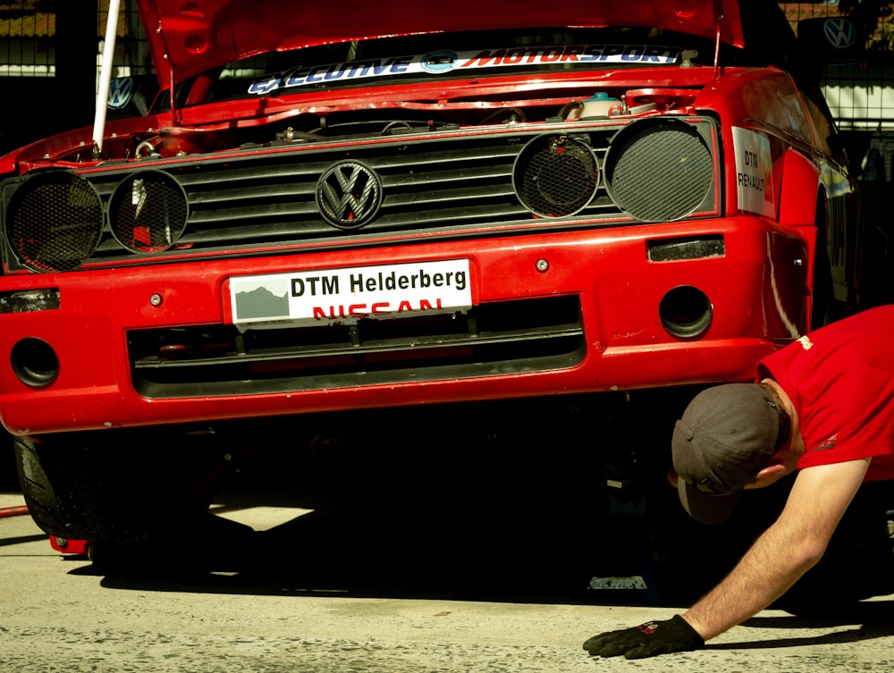 red Volkswagen vehicle