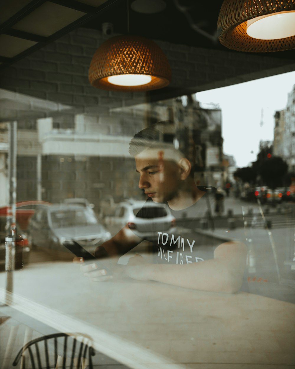 man using smartphone