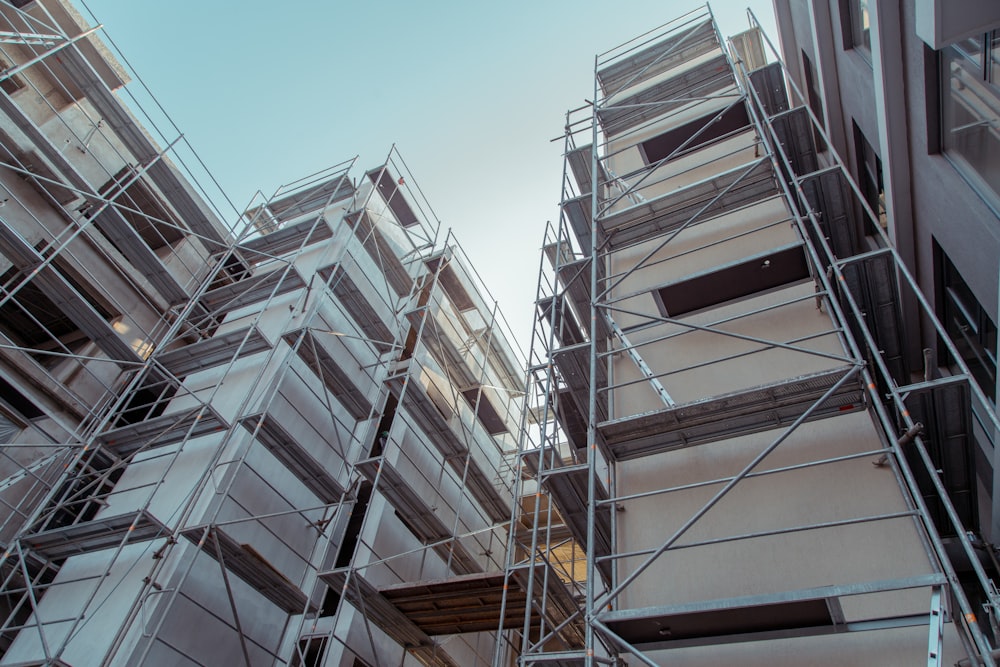 low-angle photograph of construction site