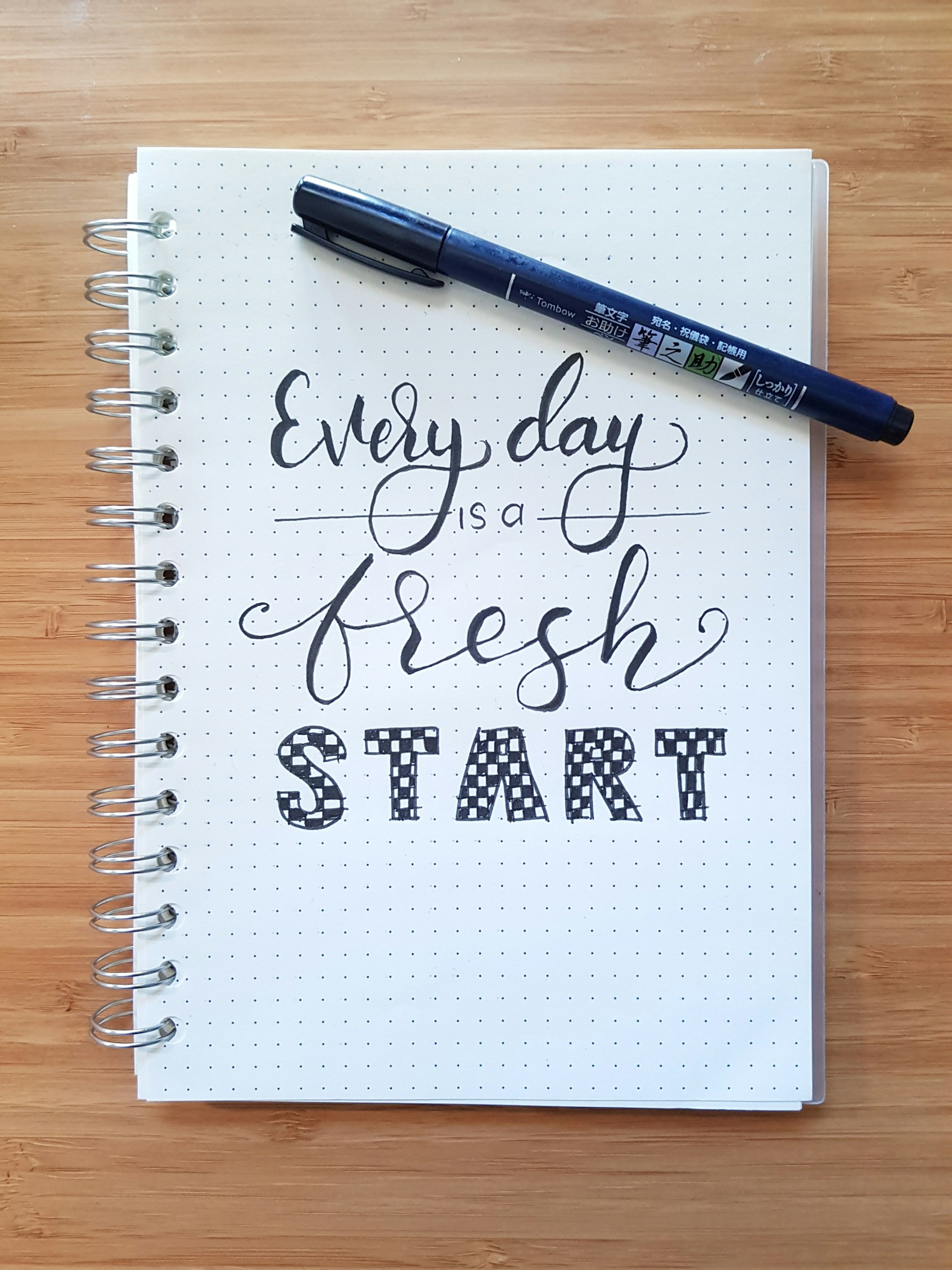 Calligraphy quotes - fresh start 1
