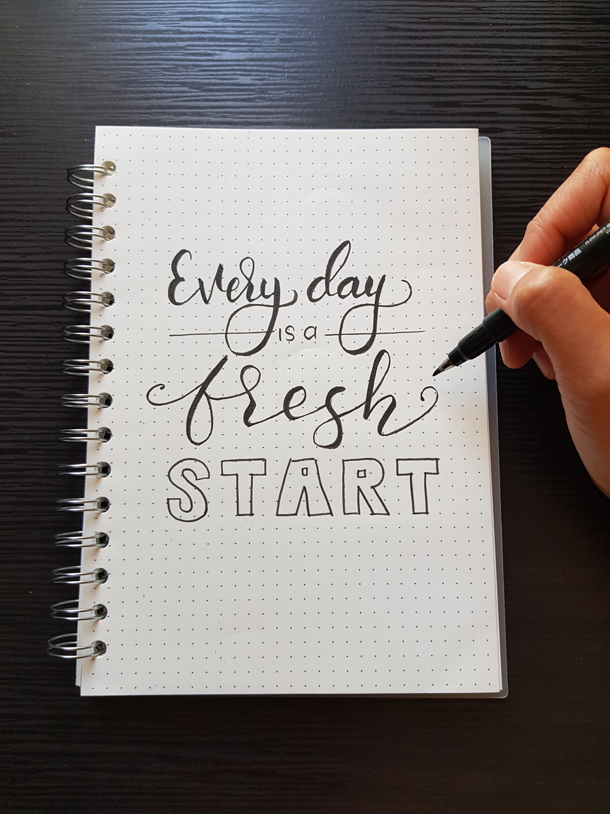 Calligraphy quotes - fresh start