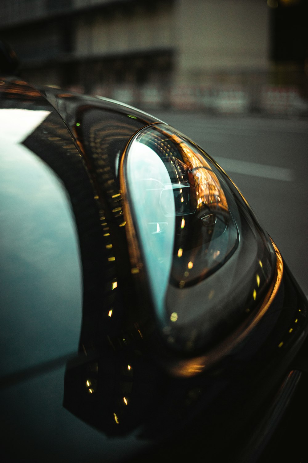 a close up of a car's rear view mirror