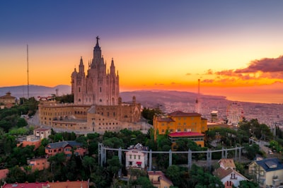 cathedral on hill spain google meet background