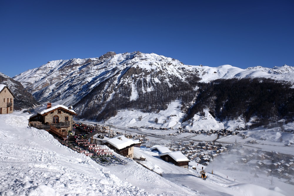 town covered by snow