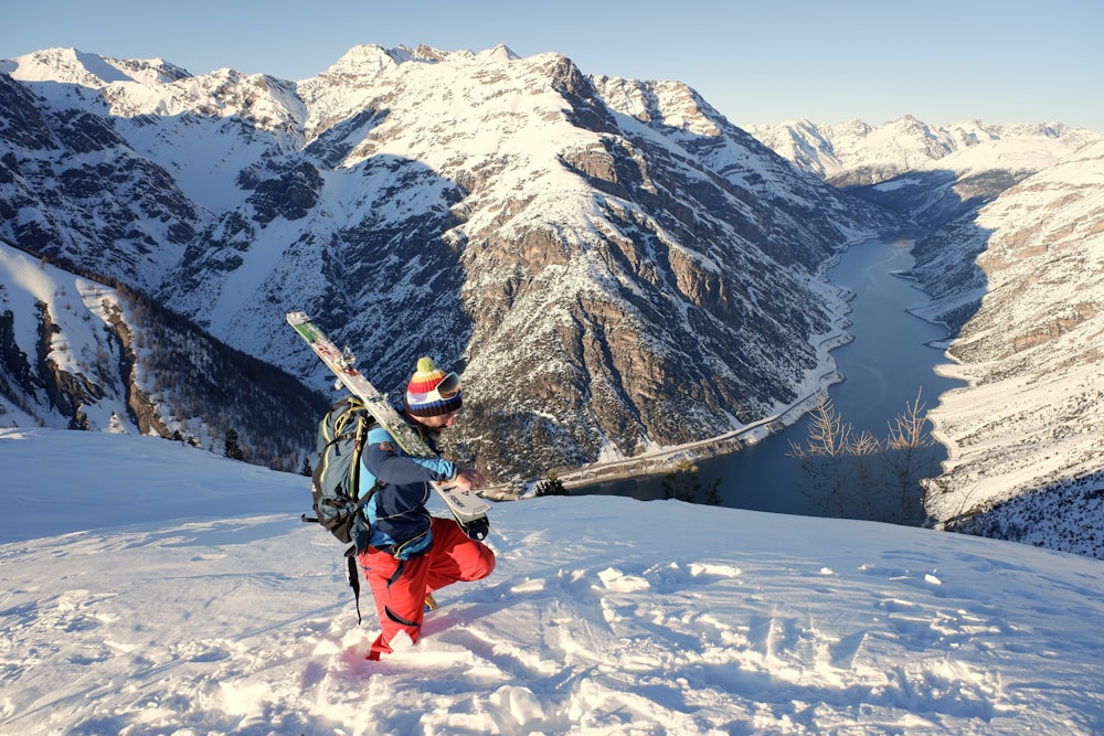 man walking on mountain