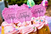 pink cupcakes on tray