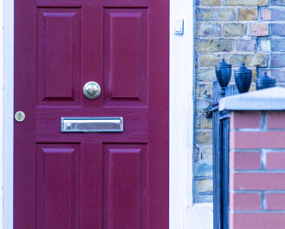 closed blue wooden door