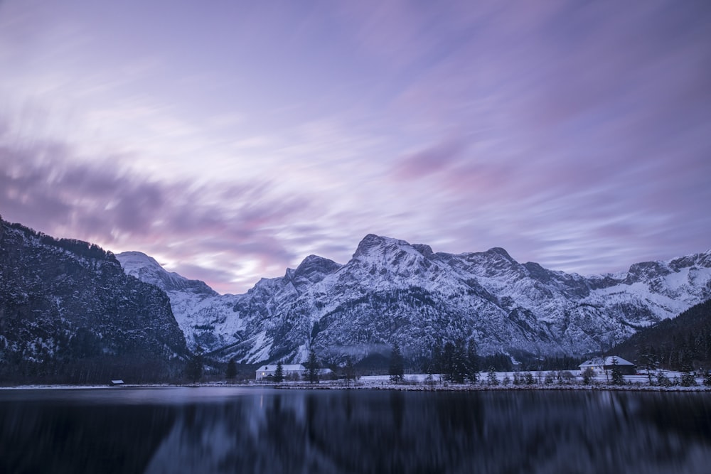 lake near hills