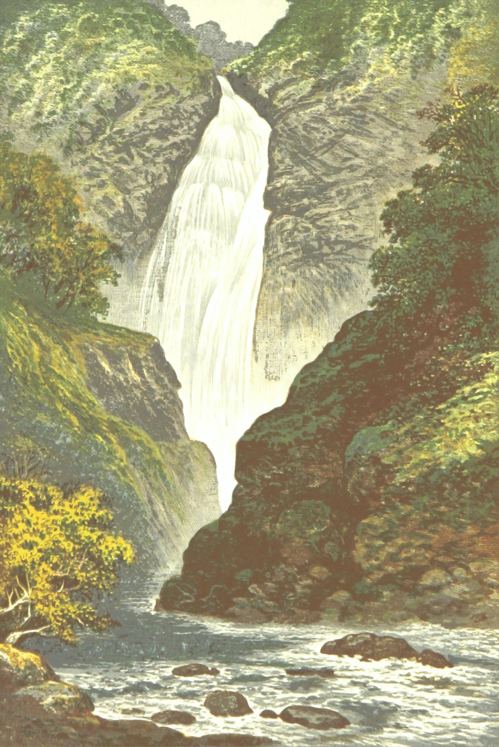 Pintura de cascadas