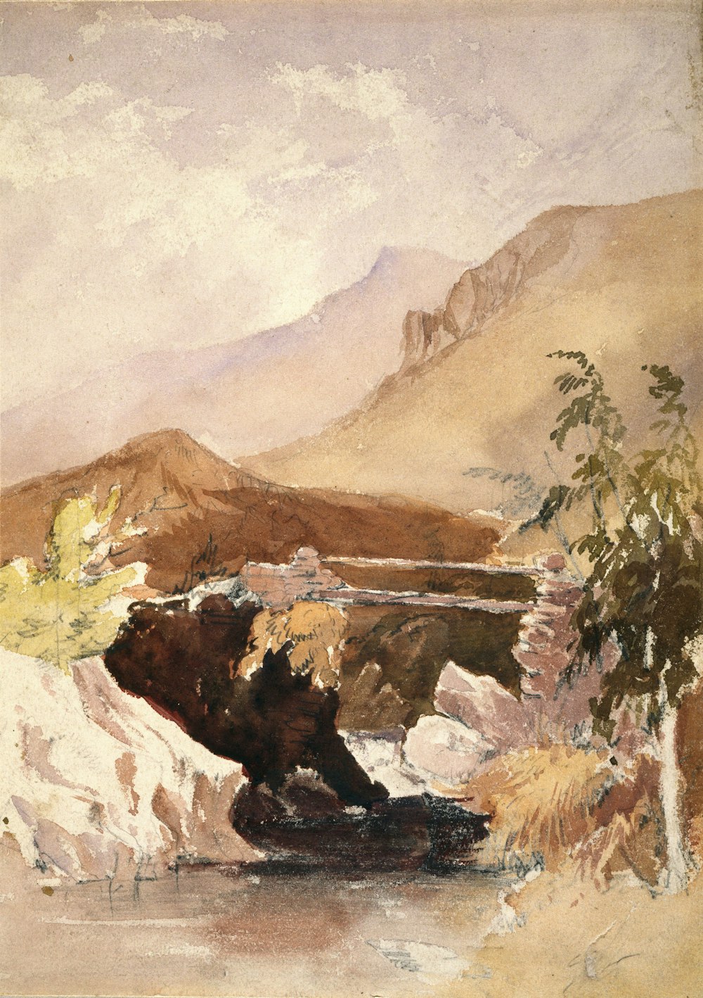 painting of hill