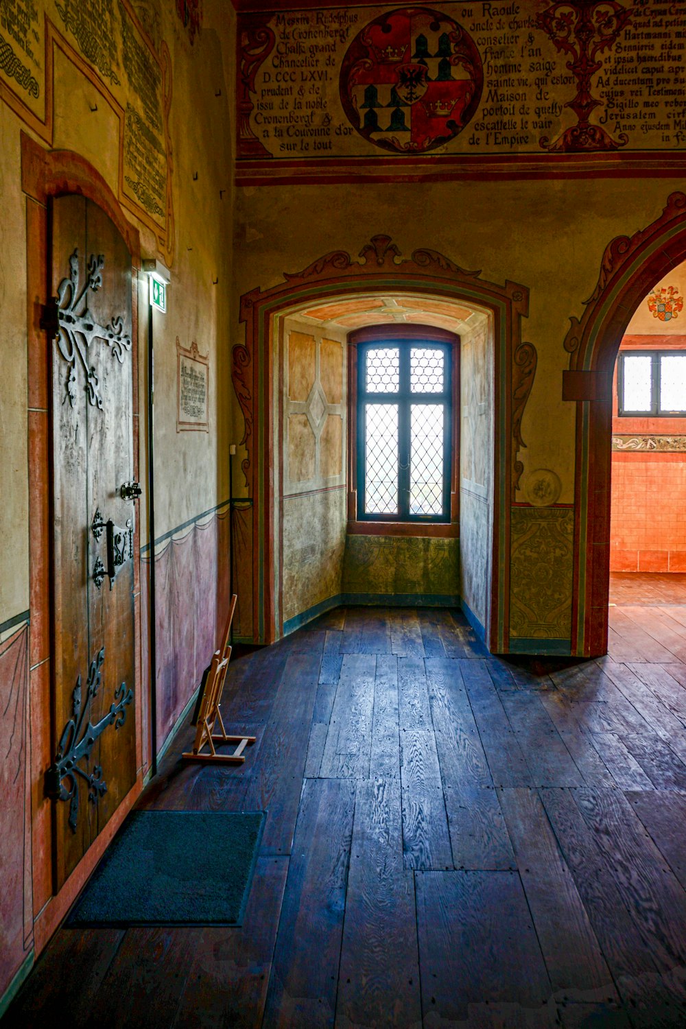 brown and yellow painted interior