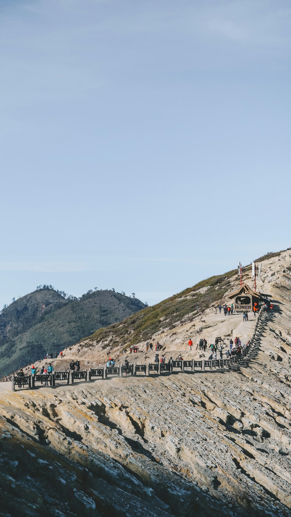 aerial photography of a staircase in the mountain