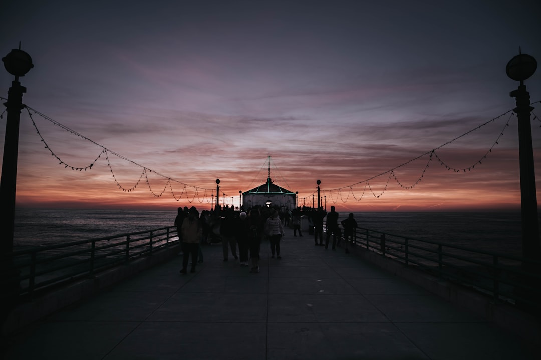 people walking on bridge