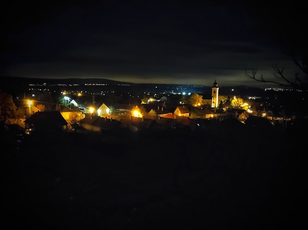 Nighttime view of Torre Lapillo village center near the house.