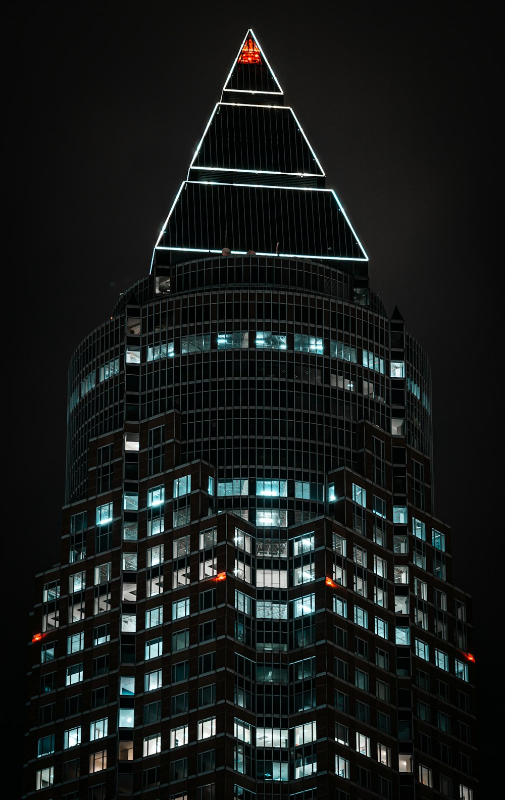 view of high-rise building at night