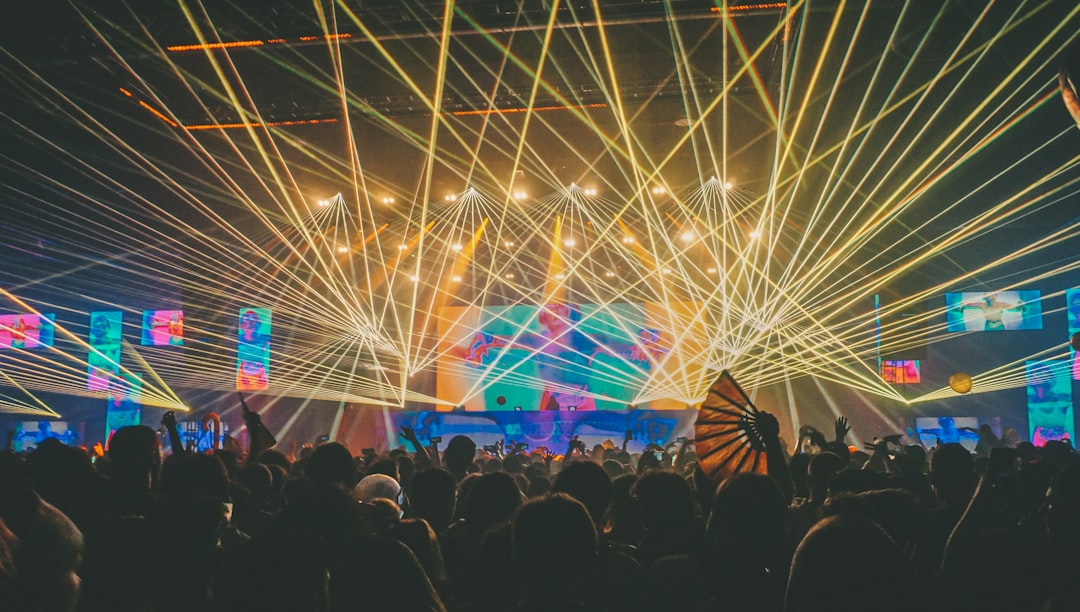 people gathering near stage, Bassnectar Lasers at Hijinx Music Festival