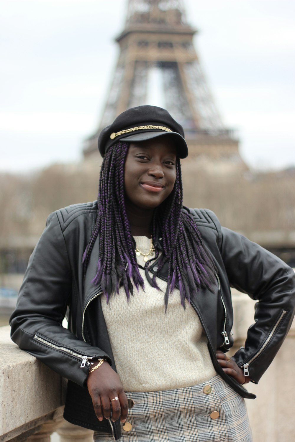 woman standing near Eiffel Tower