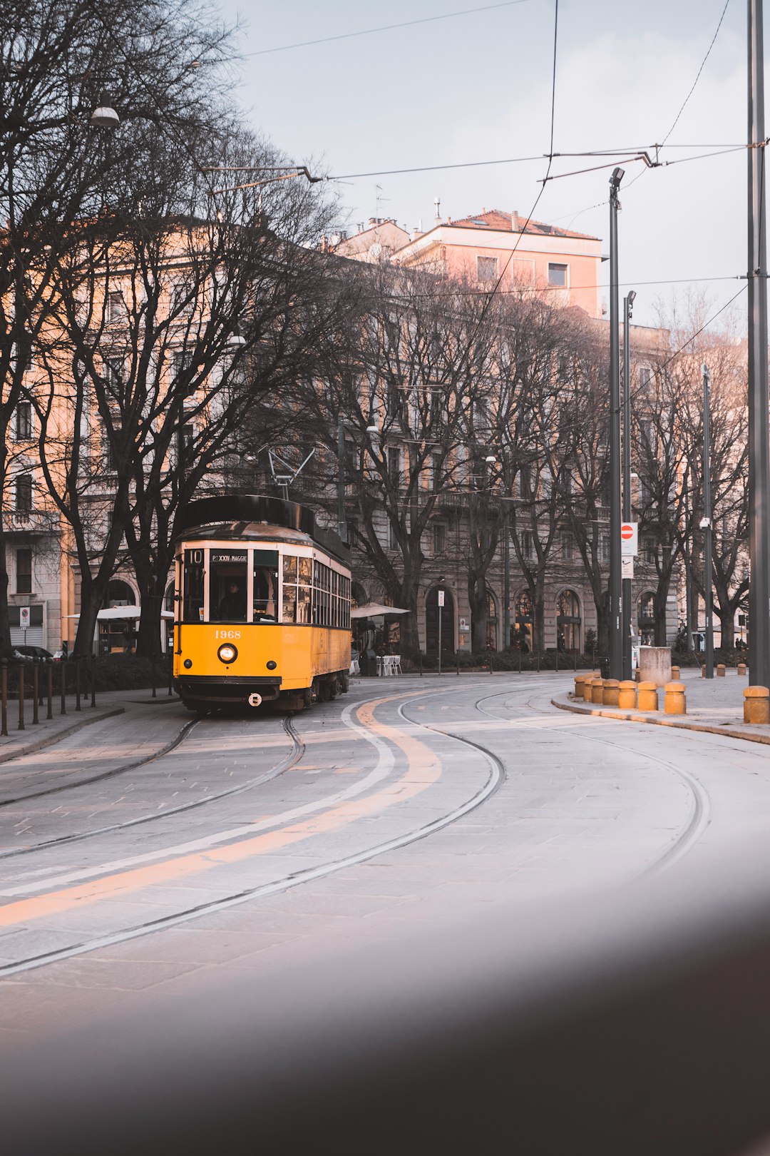 yellow city tram