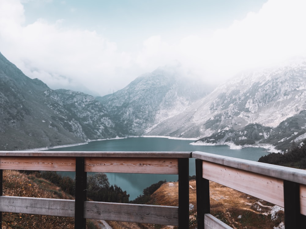 landscape photography of mountains near body of water