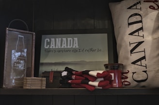 red cloths on wooden table beside wall