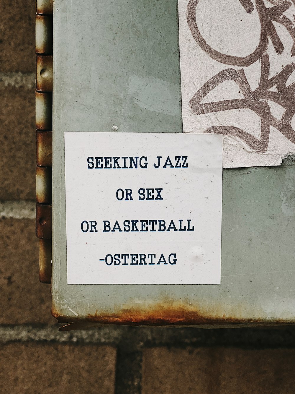 Seeking Jazz or Sex or Basketball - Ostertag sticker