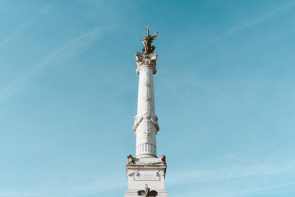 architectural photography of white post