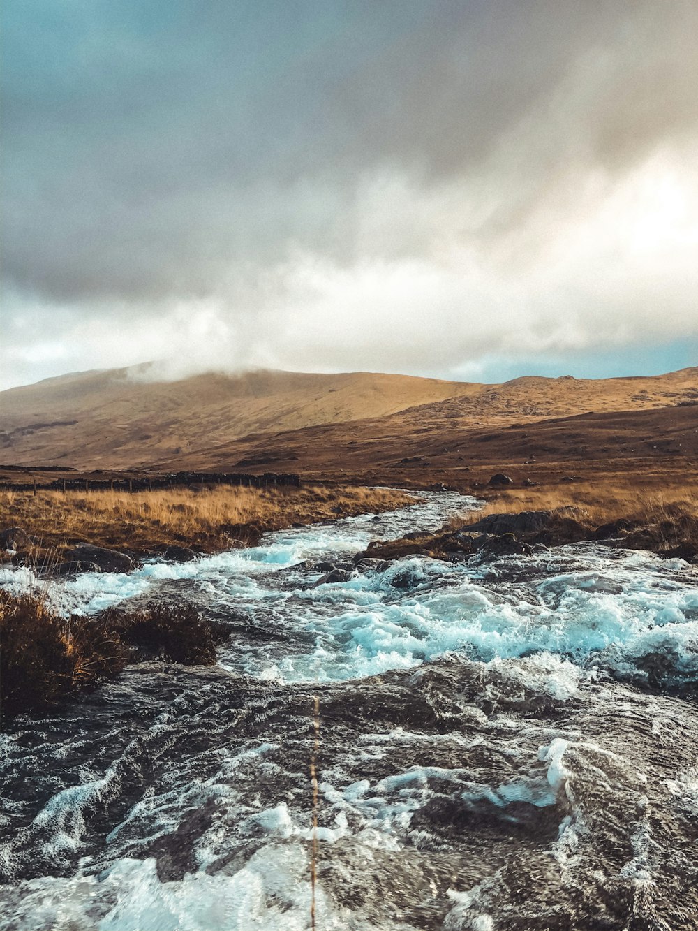 water hitting rocks