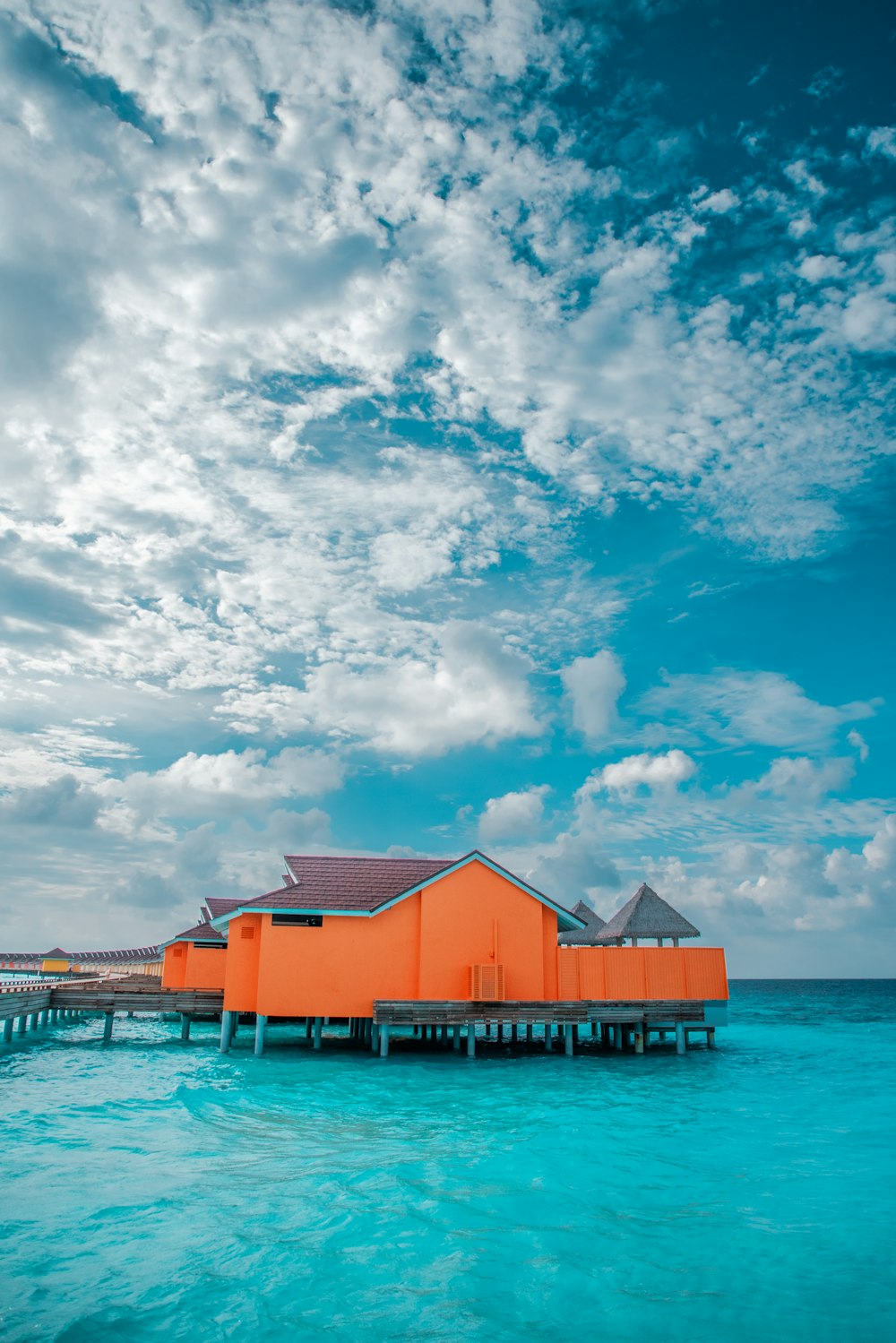 orange and grey house