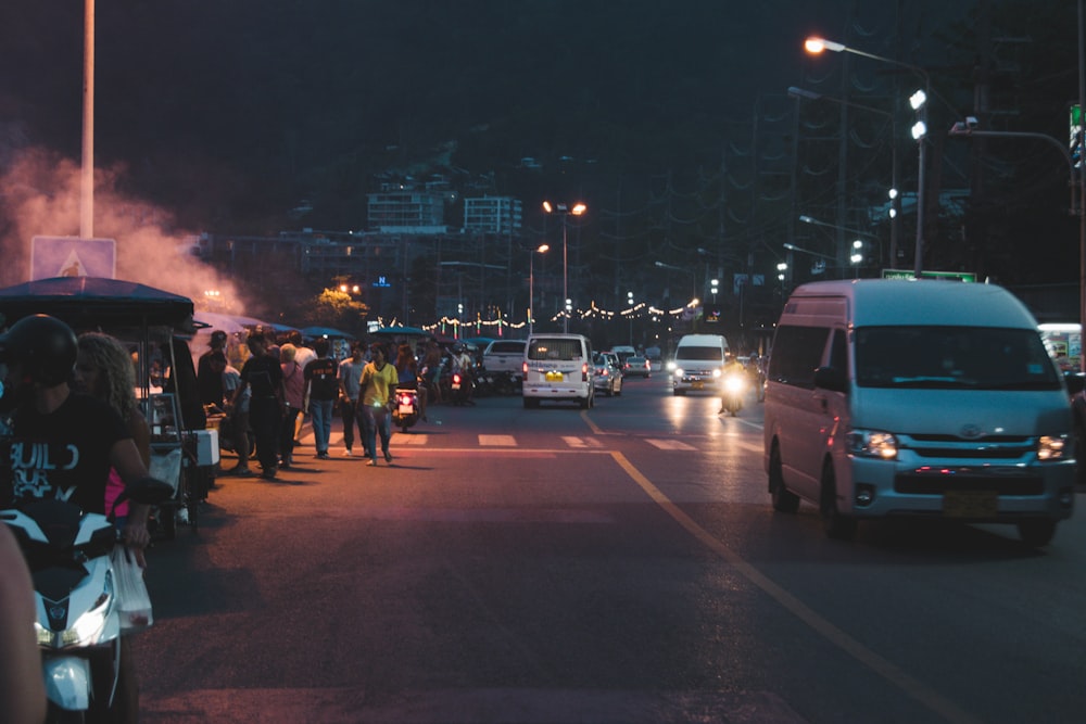 people beside road