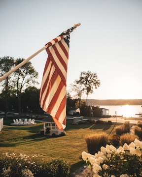 flag of America on pole
