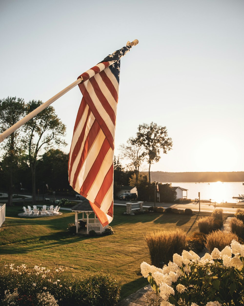 flag of America on pole