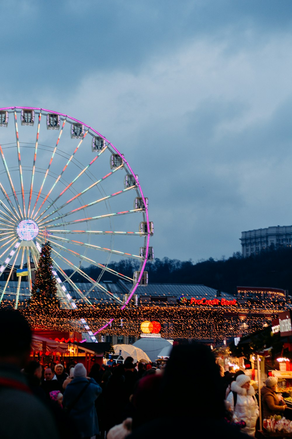 people near ferris wheel