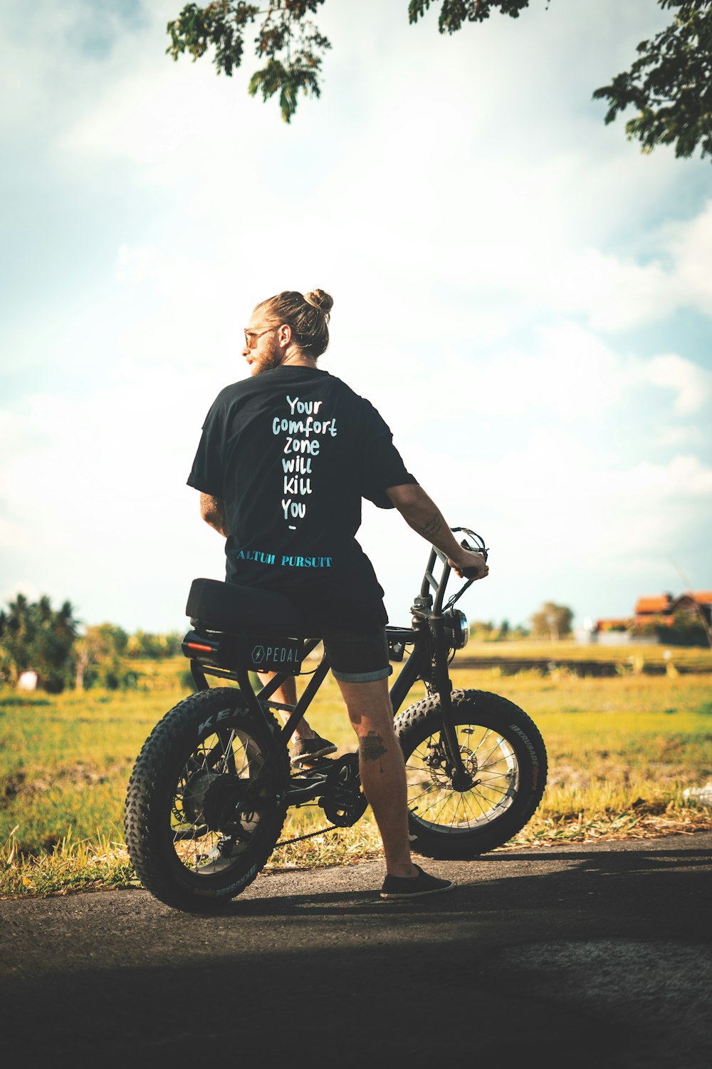 man riding on bicycle