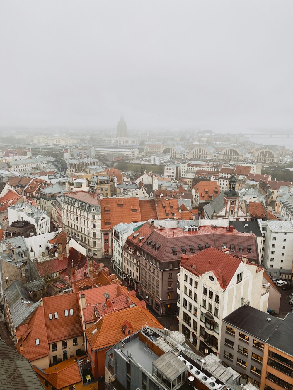 a view of a city from the top of a building