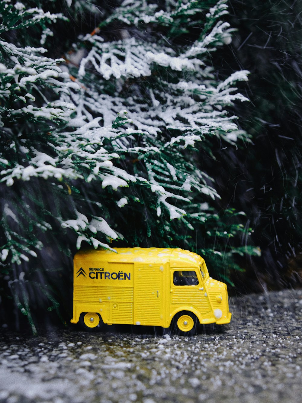 yellow Citroen van toy