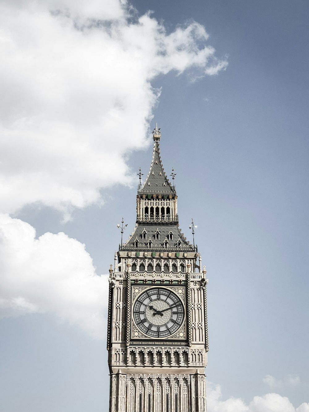white tower clock